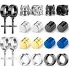 Set de Pendientes Magnéticos de Acero Inoxidable con Forma de Cruz y Circonita para Hombres y Mujeres