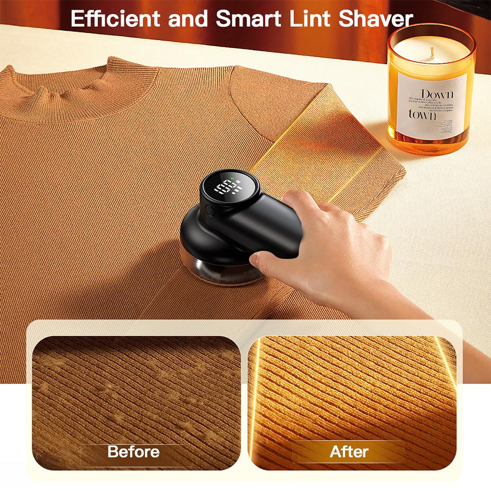 Pill Remover, Powerful 6 Blades LCD Display Electric Pill Remover Type-C Rechargeable Cordless, Easy to Carry for Sweater Fabric