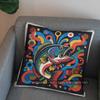 2D Colorful Fish Pattern Throw Pillow Cover Pattern Cushion Cover Suitable For Sofa Bedroom Car Pillow Cover