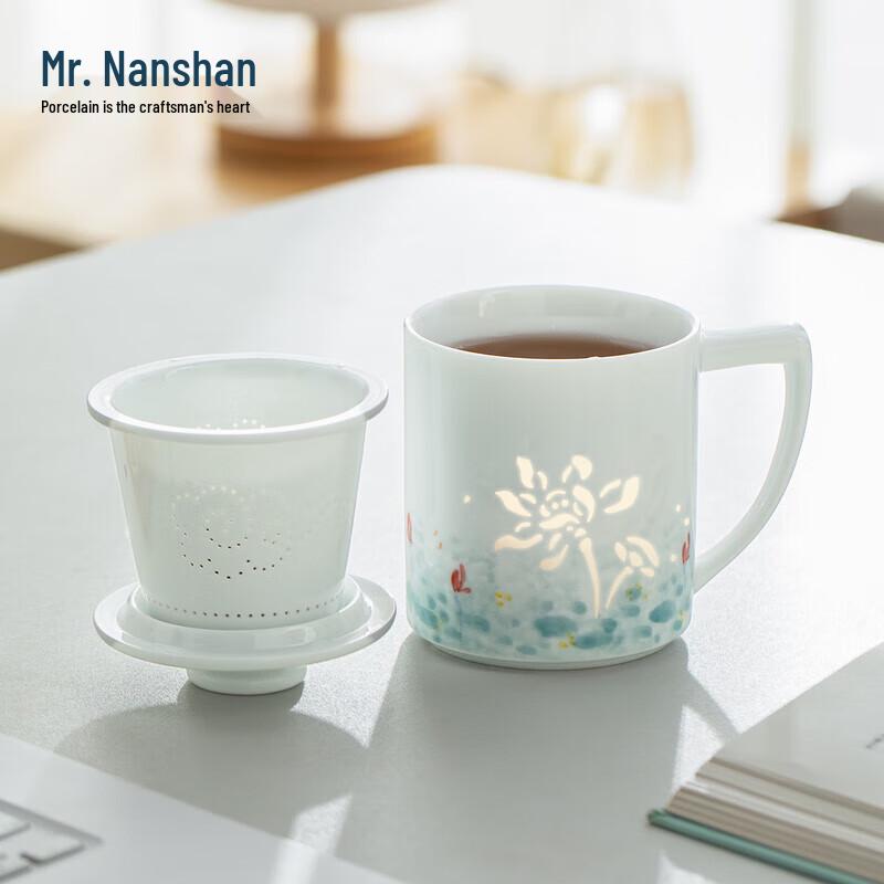 Hand-Painted Jade Lotus Ceramic Tea & Coffee Mug