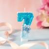Creative Gradient Blue Digital Birthday Candle Party Dessert Table Ornaments First Celebration Cake Decoration
