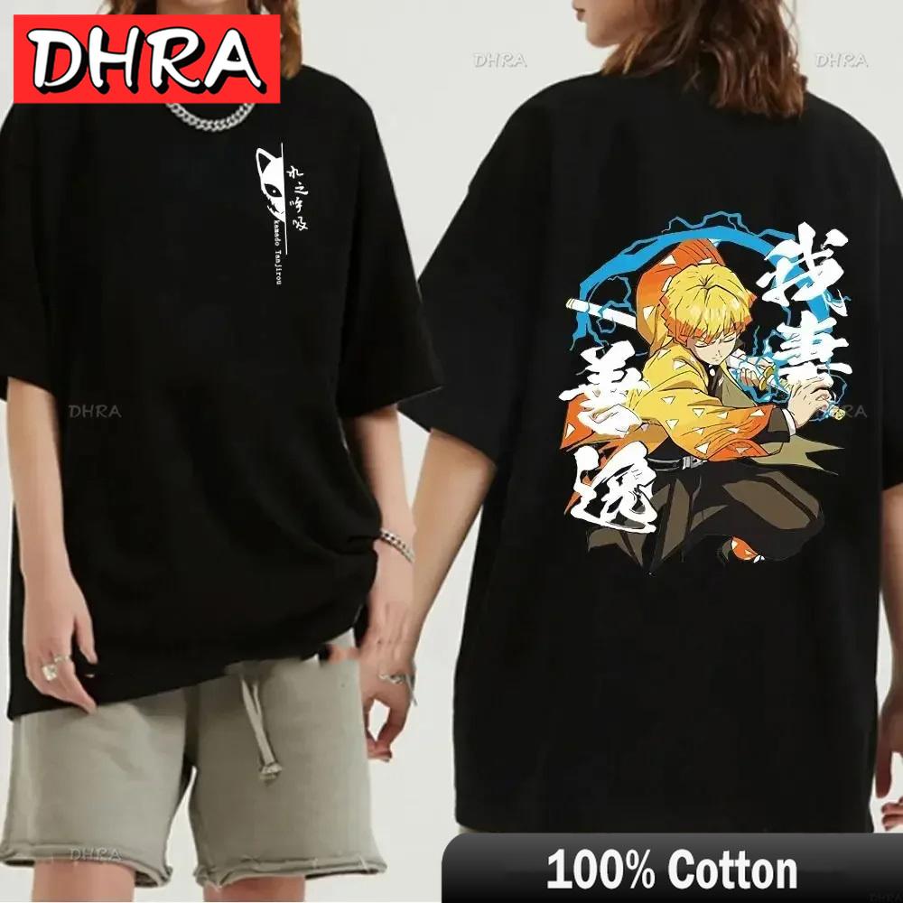 Japanese Anime Demon Slayer Graphic Zenitsu Shinobu TShirt Fashion Tanjiro Inosuke Zenitsu Womens T Shirt Men Tees Nezuko Tops