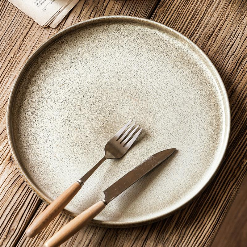 Prato Cerâmico Retrô Japonês, Restaurante Sofisticado Exclusivo, Prato para Bife, Massa, Sobremesa, Prato Grande, Louça Doméstica