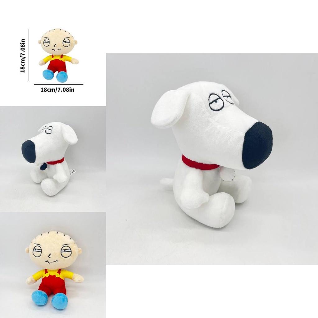 צעצוע קטיפה Family Guy חיה ממולאת מצוירת מצחיקה למעריצים 18*18 ס"מ קטיפה קצרה מילוי כותנת PP אריזת שקית רשת דמויות מצחיקות