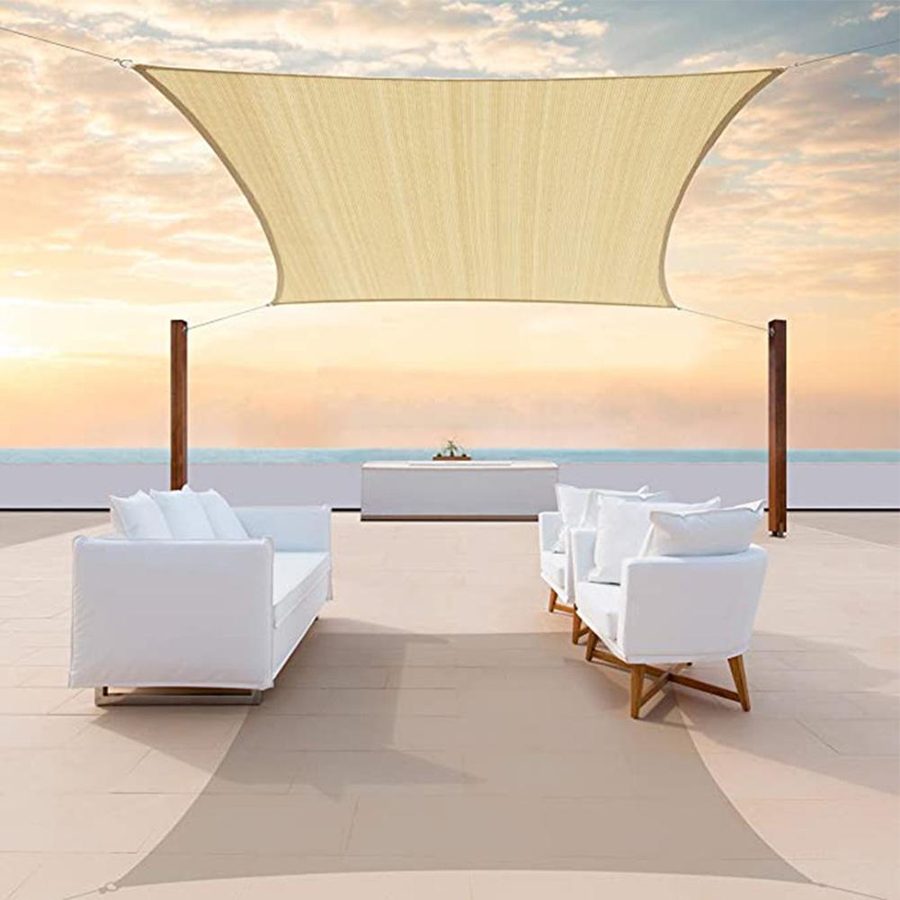 Weather Resistant Shade Sail Awning 2.5*3cm Rectangle Canopy 185 GSM High-density Polyethylene Easy Installation