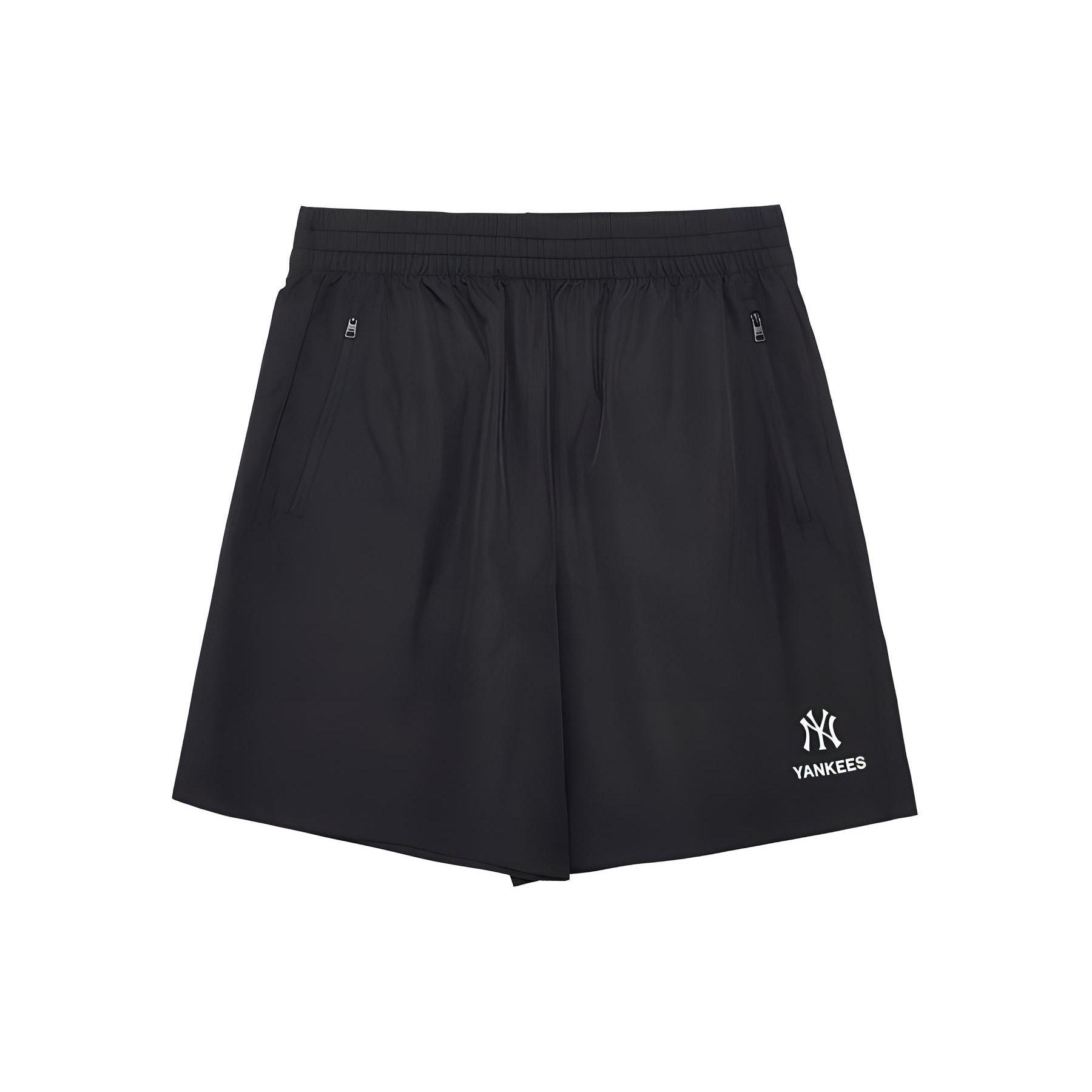 MLB New York Yankees Letter Logo Aufdruck Gerade geschnittene Shorts Unisex Shorts Schwarz 3ASMB0333-50BKS M black