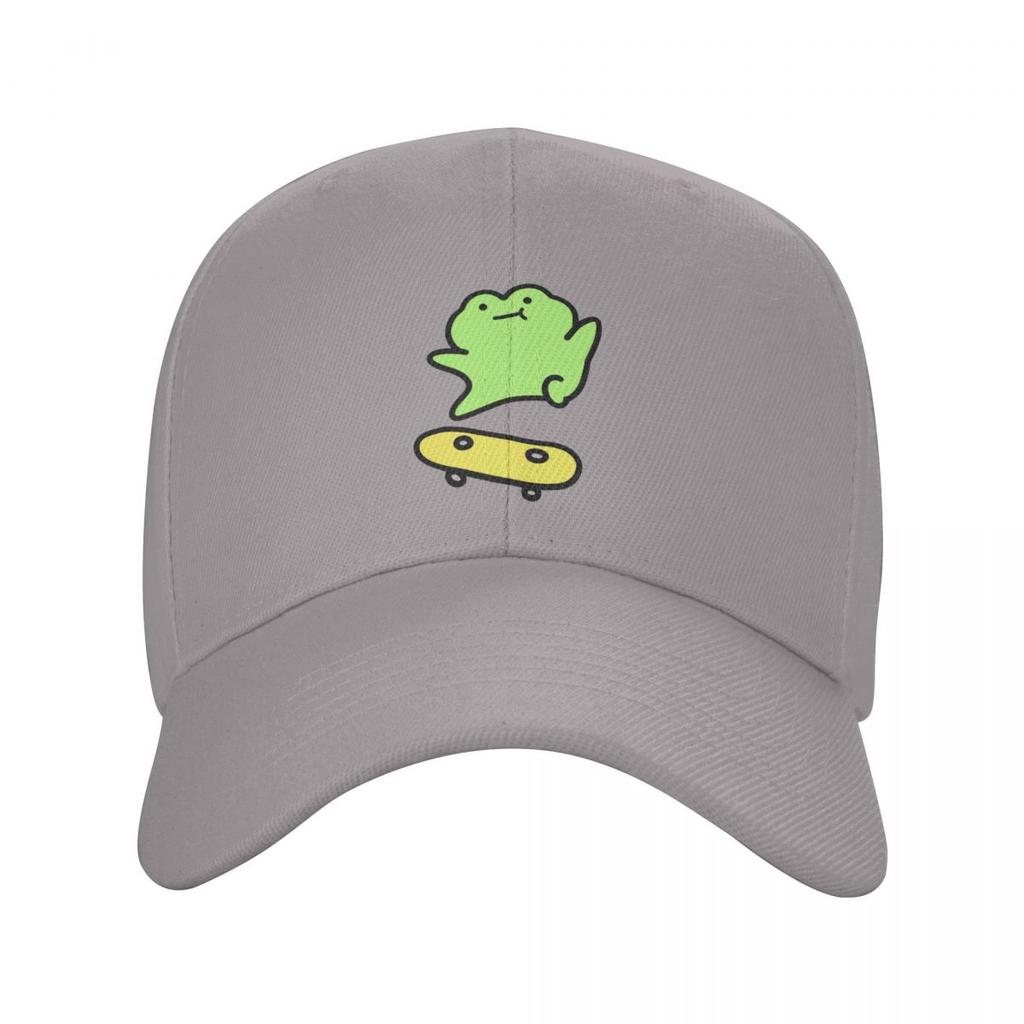 Unisex Baseball Hats Cartoon Cute Frog Playing Skateboard Outdoor Streetwear Hats Sports Baseball Caps Hip Hop Cap Casquette