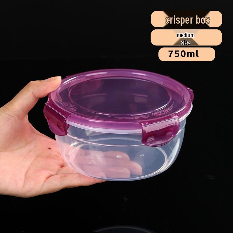 Round Sealed Plastic Food Storage Set—Microwave & Refrigerator Safe, Large Capacity, Ideal for Lunch and Instant Noodles.