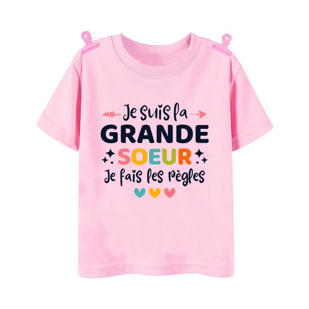 I Will Become A Big Sister Rainbow Print Kids Shirt Baby Announcement T-shirt Friend Printed Girls Tops Child Short Sleeve Tee