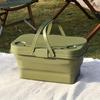 1 Large Capacity Portable ,Outdoor Camping Picnic Basket with Lid | Foldable and Trendy for Spring Outings and Outdoor Dining