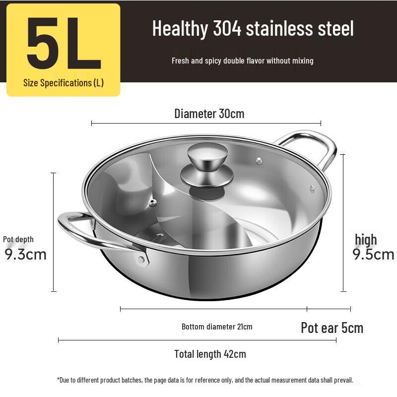 Cuidahuang 30cm 304 Stainless Steel Mandarin Duck Hotpot