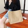 Retro Large Cotton Linen Tote Bag Minimalist Design Ideal For Shopping And Casual Use