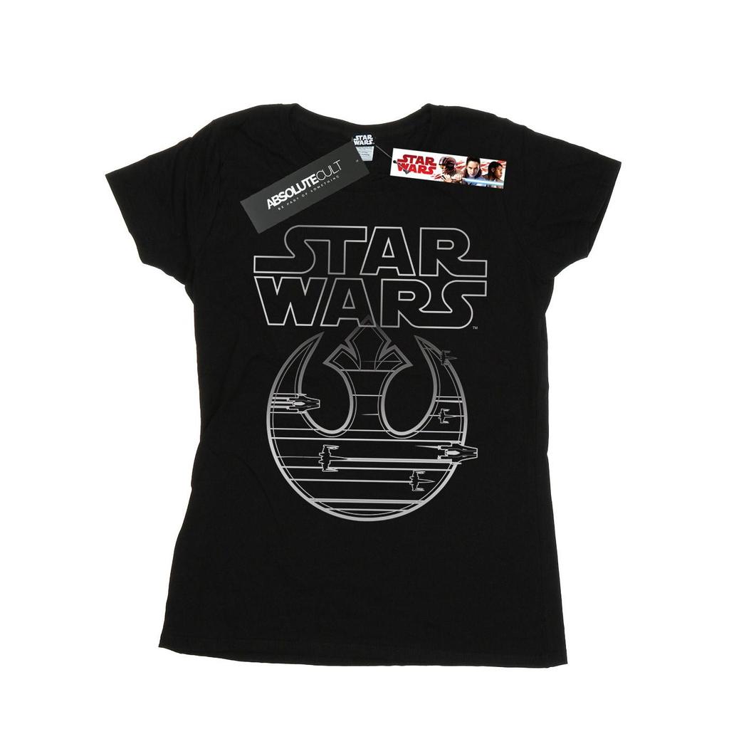 STAR WARS Womens/Ladies The Last Jedi Resistance Logo Metallic Cotton T-Shirt