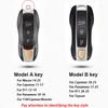 Car Key Paint Case Bordeaux Red Shell Replacement for Porsche Cayenne Mancan Panamera 911 718 Boxster Cayman Taycan 2010-2024