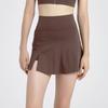 Damen Sport Skort mit Seitenschlitz: Anti-Exposition Zweiteiliger Yoga- und Tennisrock