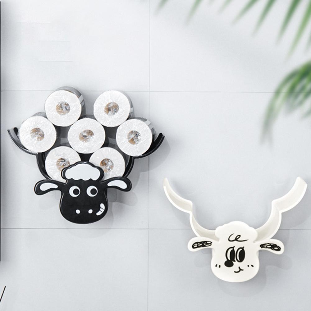 Cute Toilet Paper Roll Holder Sheep Free Standing Bathroom Toilet Paper Organizer Toilet Paper Holder Rack for Kitchen