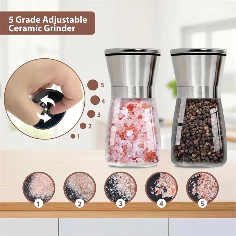 Manual Salt Pepper Grinder Pepper Grinder Salt Grinder Stainless Steel Salt and Pepper Shakers Kitchen Mills Accessories