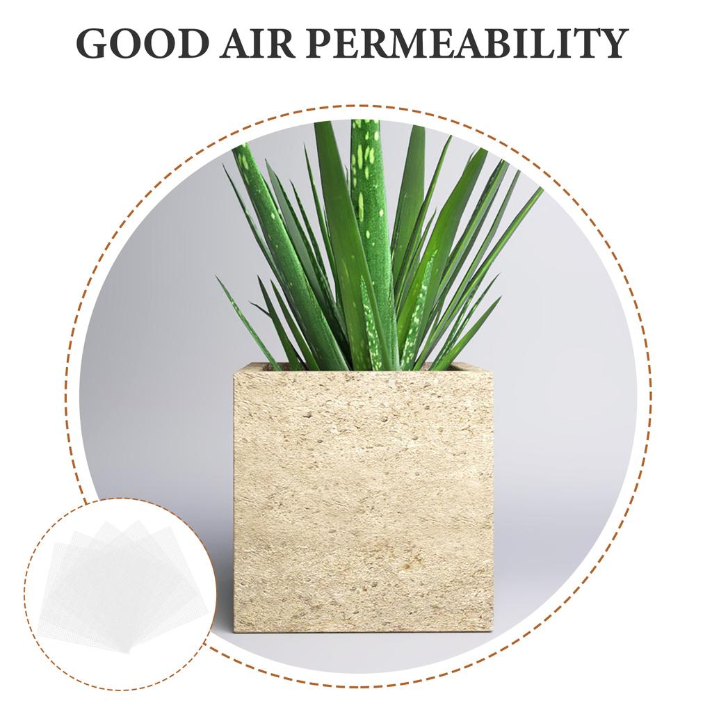 50 Pcs Square Flower Pot Mesh Bottom Hole Gasket Anti-leakage Succulent Plant Thin 10*10cm Pieces (black) Flowerpot Pads