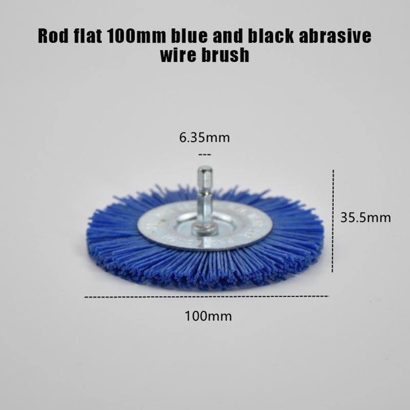 For Drill Rotary Tool Remove Rust/Corrosion/Paint Nylon Abrasive Brush Grit 80/120/180/240 Flat Abrasive Wheel Brush 1/4" Shank