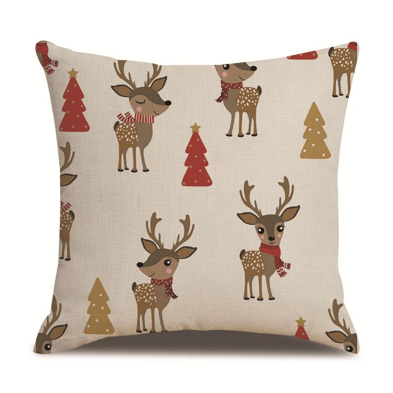 Christmas Single-sided Pillowcase Living Room Linen Car Pillowcase Sofa Pillowcase Bedside Cushion Cover
