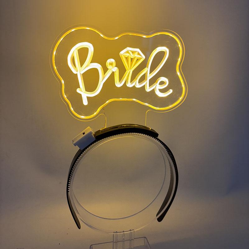 New Acrylic Neon Light Rabbit Ear Headband LED Glowing Bunny Hairband For Girl Bar Birthday Party Supplies Head Accessories