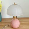 Ceramic Base Flower Bud Table Lamp Glass Cover Bedside Lamp Modern Ambient Light  Bedroom