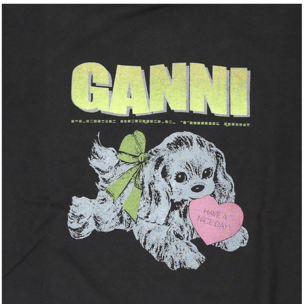 Ganni Women S Hoodie With Puppy Logo T4360 252