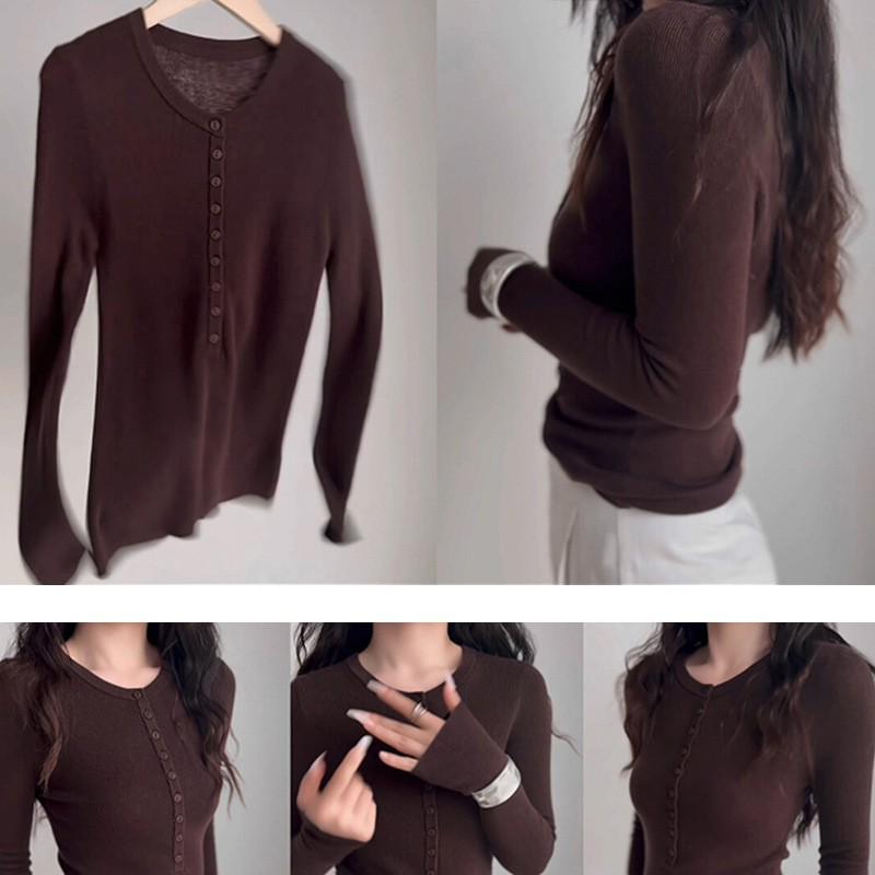 Maillard Women's Retro Wool Henley Pullover - Autumn/Winter Knitwear