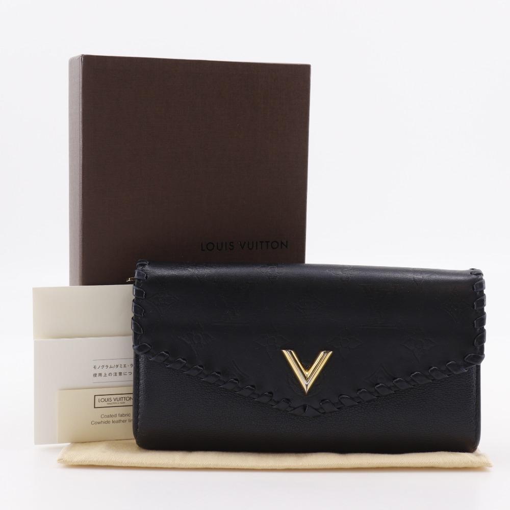 LOUIS VUITTON Portefeiulle Verry Purse M62059 Monogram Noir black leather Women Used