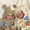 Panenka 19palcová Reborn Baby Doll Levi Twins Plyšová tělíčko Otevřené nebo zavřené oči Novorozená panenka 3D malovaná pokožka Viditelné žíly Figurky Hračky pro panenky pro děti