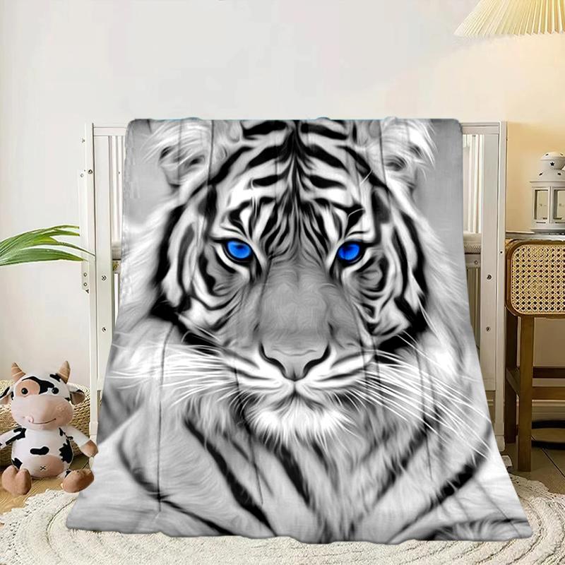 White Tiger Family Blanket Flannel Blanket for bed, sofa, Camping, Hiking, Picnic Essentials, gift for family Fan gifts