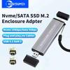 M2 SSD Case Dual Protocols M.2 NVME NGFF SATA Enclosure USB 3.2 Type C SSD Adapter 10Gbps To NVMe SATA External Hard Disk Box