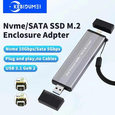 Puzdro M2 SSD Dual Protocols M.2 NVME NGFF SATA kryt USB 3.2 Typ C SSD adaptér 10 Gb/s na NVMe SATA externý pevný disk box
