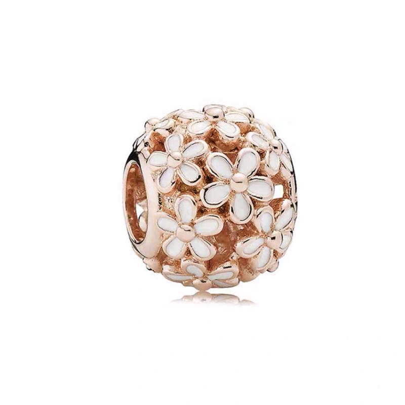 Sparking Rose Gold Plated Charm Beads Dangle Fit Original Snake Silver Bracelet Necklace Beads for Diy Jewelry Women Gift 2026
