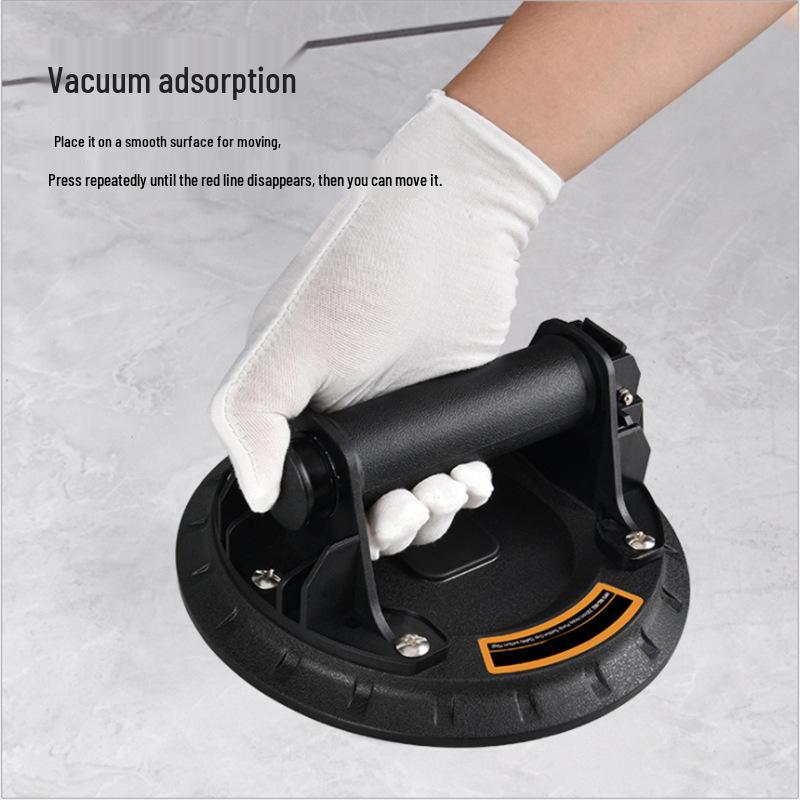 Heavy Duty Industrial Suction Cup Tile & Glass Lifter with Pressure Gauge & Vacuum Pump