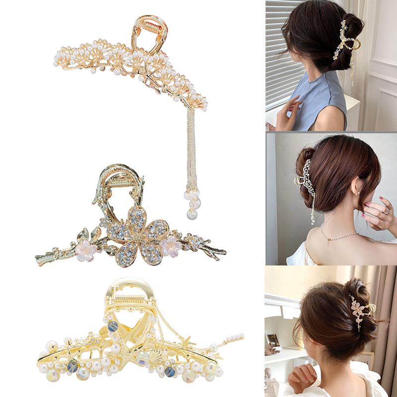Pearl Tassel Hair Clip Starfish Hairpin Hair Claw  Shark Clip Jewelry