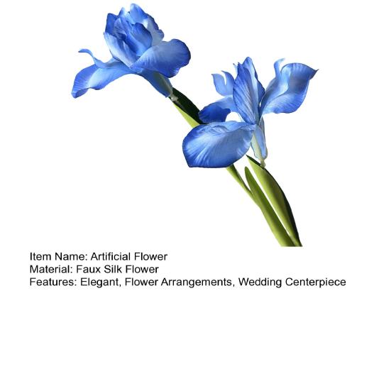 Artificial Iris Flower 2 Heads Faux Silk Flower Bouquet Long Stem Fake Iris Flowers for Floral Arrangements Table Centerpiece Party Wedding