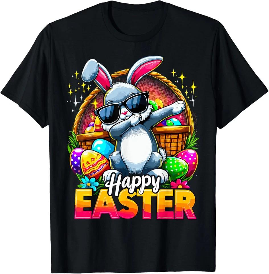 Dabbing Bunny Easter Day Rabbit Happy Easter Design T-Shirt L