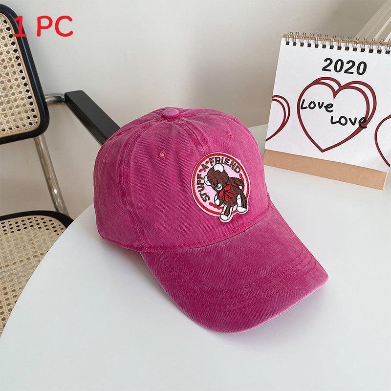 Pink Heart Cute Baseball Cap For Women With Summer Breathable Material