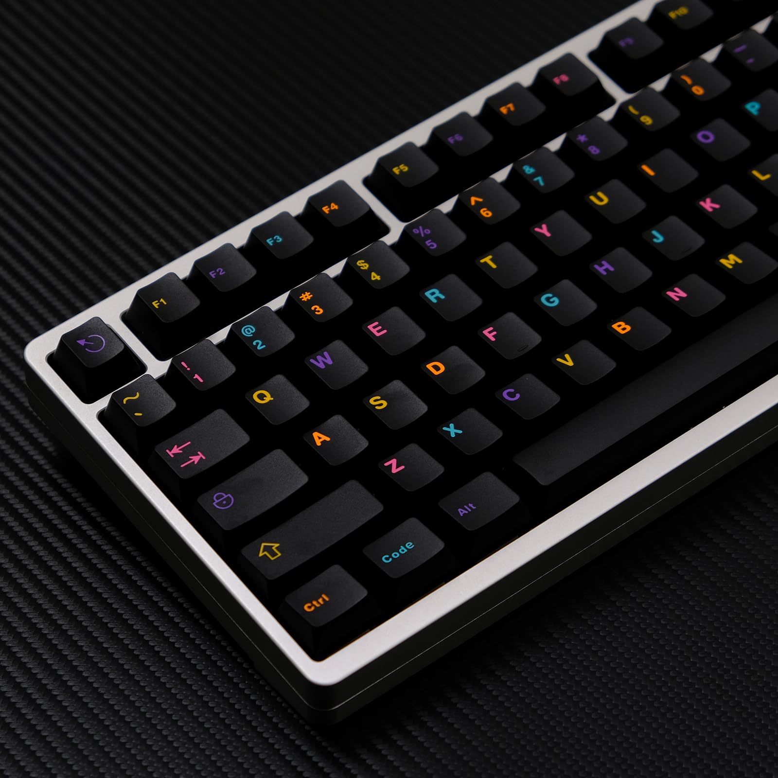 

121 Key Double Shot Black Keycaps Cherry Profile Keycaps Fit Cherry Mx Switch Mechanical Keyboard 61/64/87/104/108