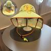 Cartoon Children'S Sunscreen Hat Beach Hat Uv Protection Summer Thin Breathable Large Brim Fisherman Hat With Windproof Rope