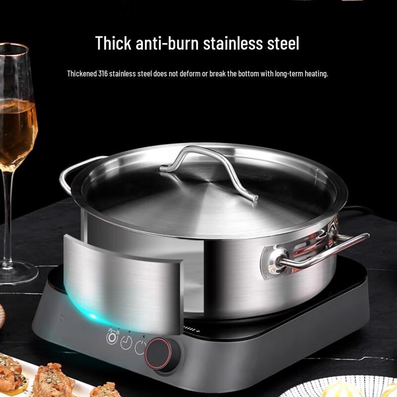 SuLe 30CM 316 Stainless Steel Divided Hotpot