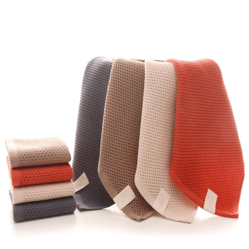 Waffle Weave Pure Cotton Towel Beige 32x32cm Lightweight Ultra Absorbent Multi-Purpose Face Bath