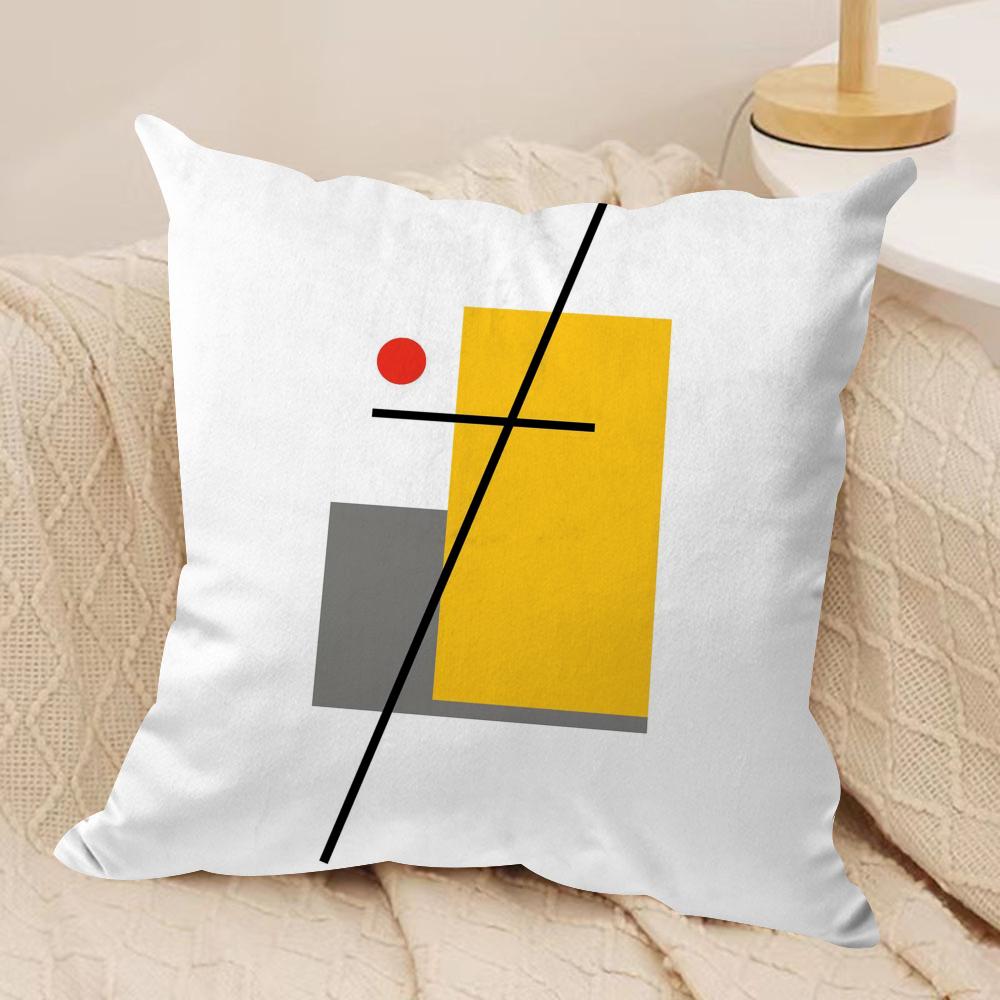 Abstract Lines Cushion Cover Soft Plush Fabric DoubleSided Printed Sofa Cushion Cover for All Seasons Home Decor Gift