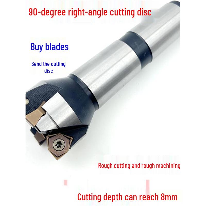 MFWN90 High-Speed Hexagonal Heavy Cutting Milling Cutter with Double-Sided Insert, Morse Taper 4 Turret R8