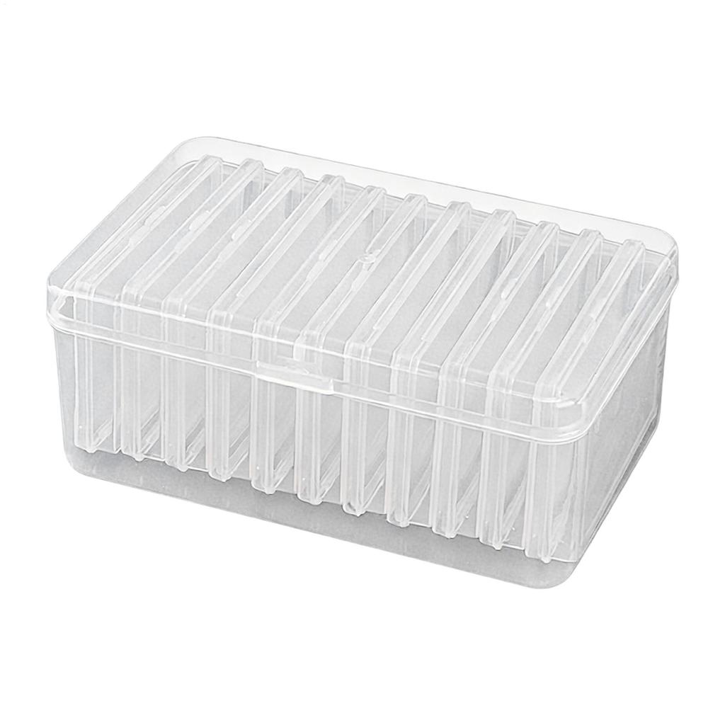 Transparent Plastic Storage Box with Buckle Closure Large Capacity 11 Compartments Storage Container For Card Jewelry Hardware
