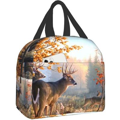 Borsa Pranzo Cervo Borsa Termica Borsa Tote Uomo Donna Scatola Pranzo Isolante Borsa Bento Termica Borse Pranzo per Donne Picnic Lavoro Scuola