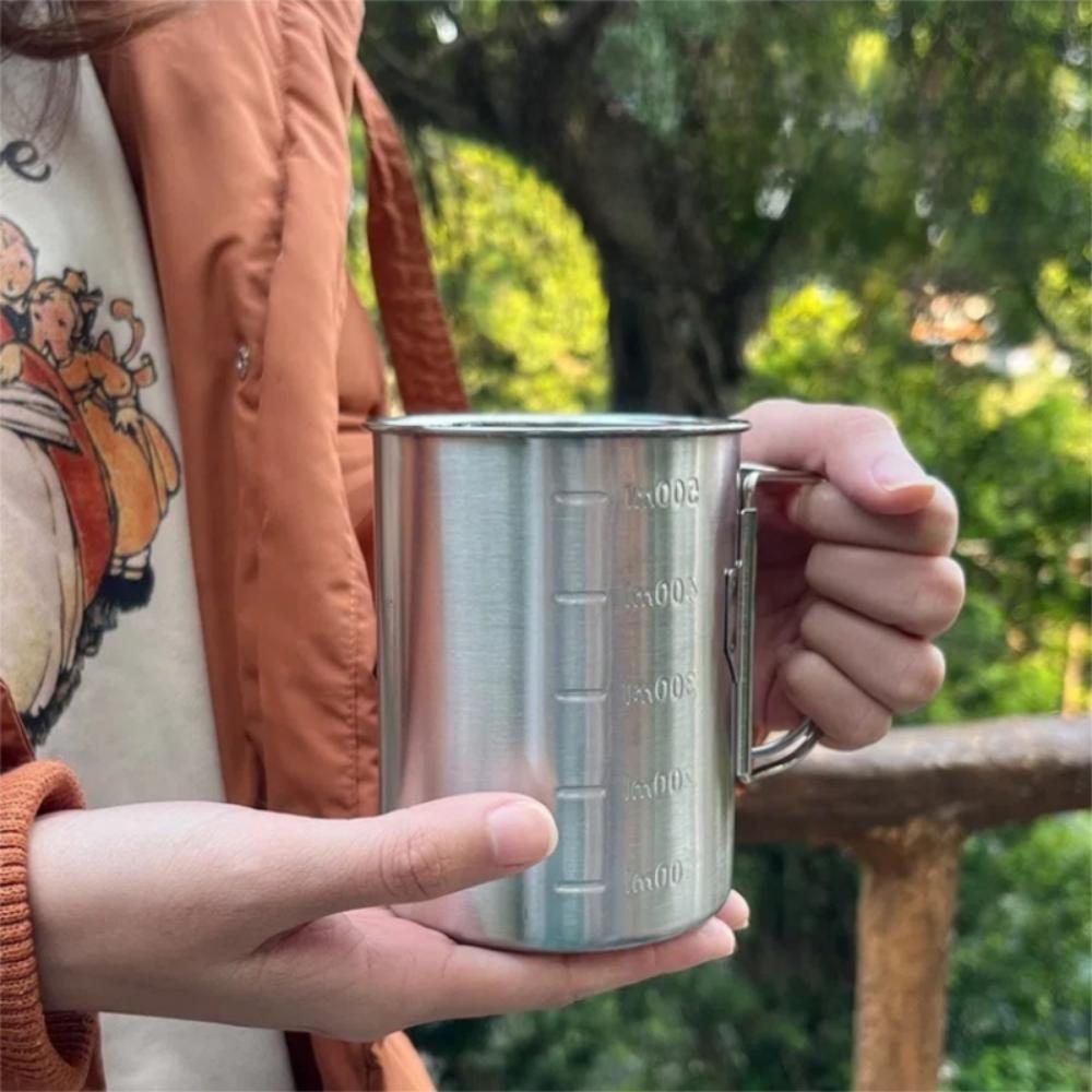 350/500ml Campingbecher mit Deckel Wasserbecher Outdoor Camping Kaffeetasse Für Wandern Reisen