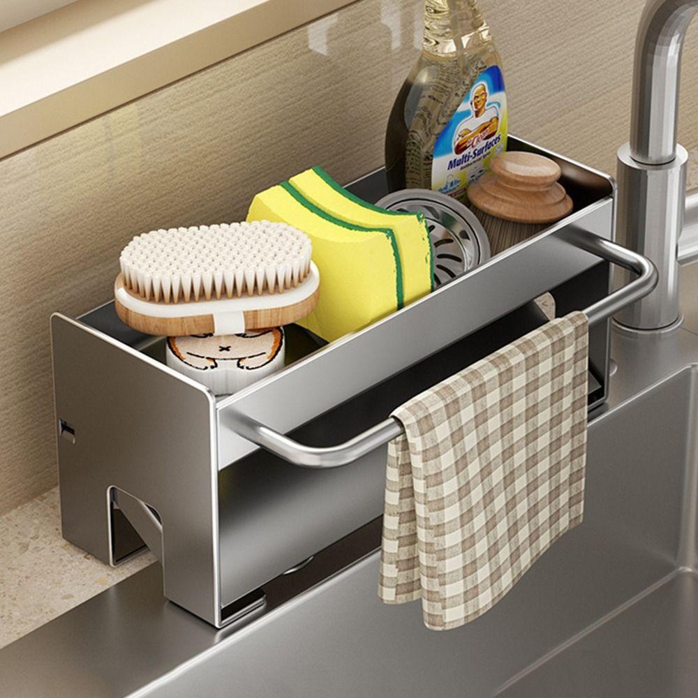 

Самодренажная сушилка для раковины, компактный держатель для губки, практичная подставка для раковины, прачечная серый