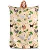 Chicken,hen ,chicks Pattern Blanket Portable Flannel Sofa Throw Blanket for Couch Bedding Outdoor Throws Bedspread Quilt